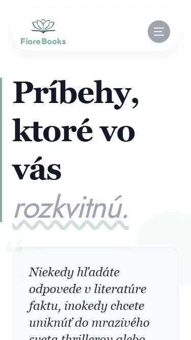 Mobilný náhľad webstránky Fiore Books
