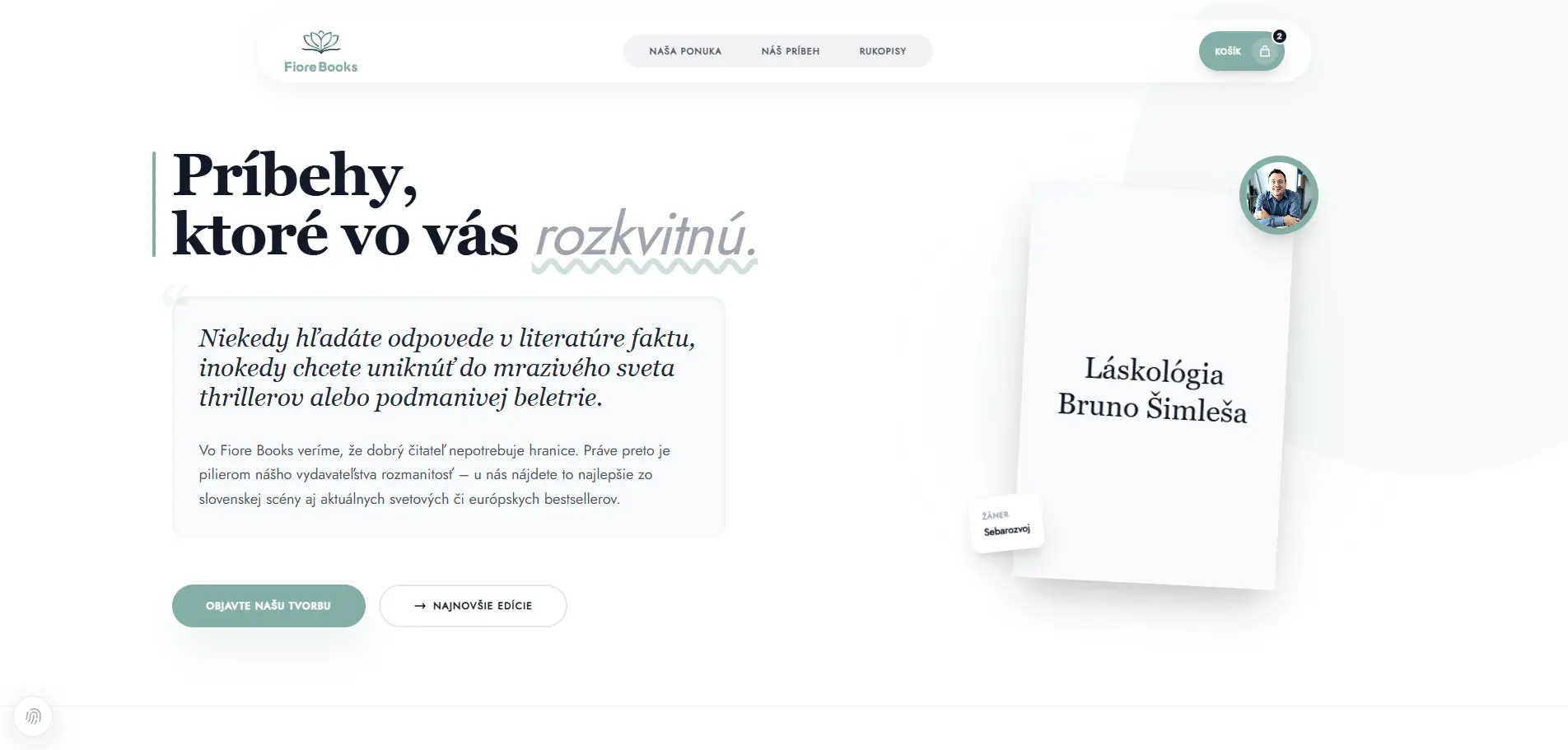 Desktop náhľad webstránky Fiore Books